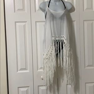 CupShe White Boho Fringed Cover Up